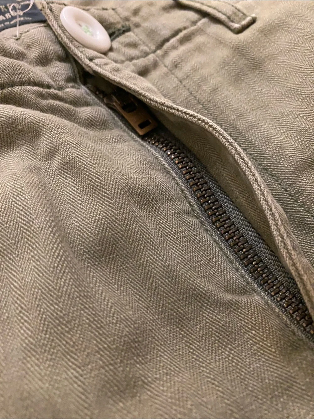J.CREW 770 Men's Green Twill Cotton Cargo Pants Slim Straight Flat Front 31